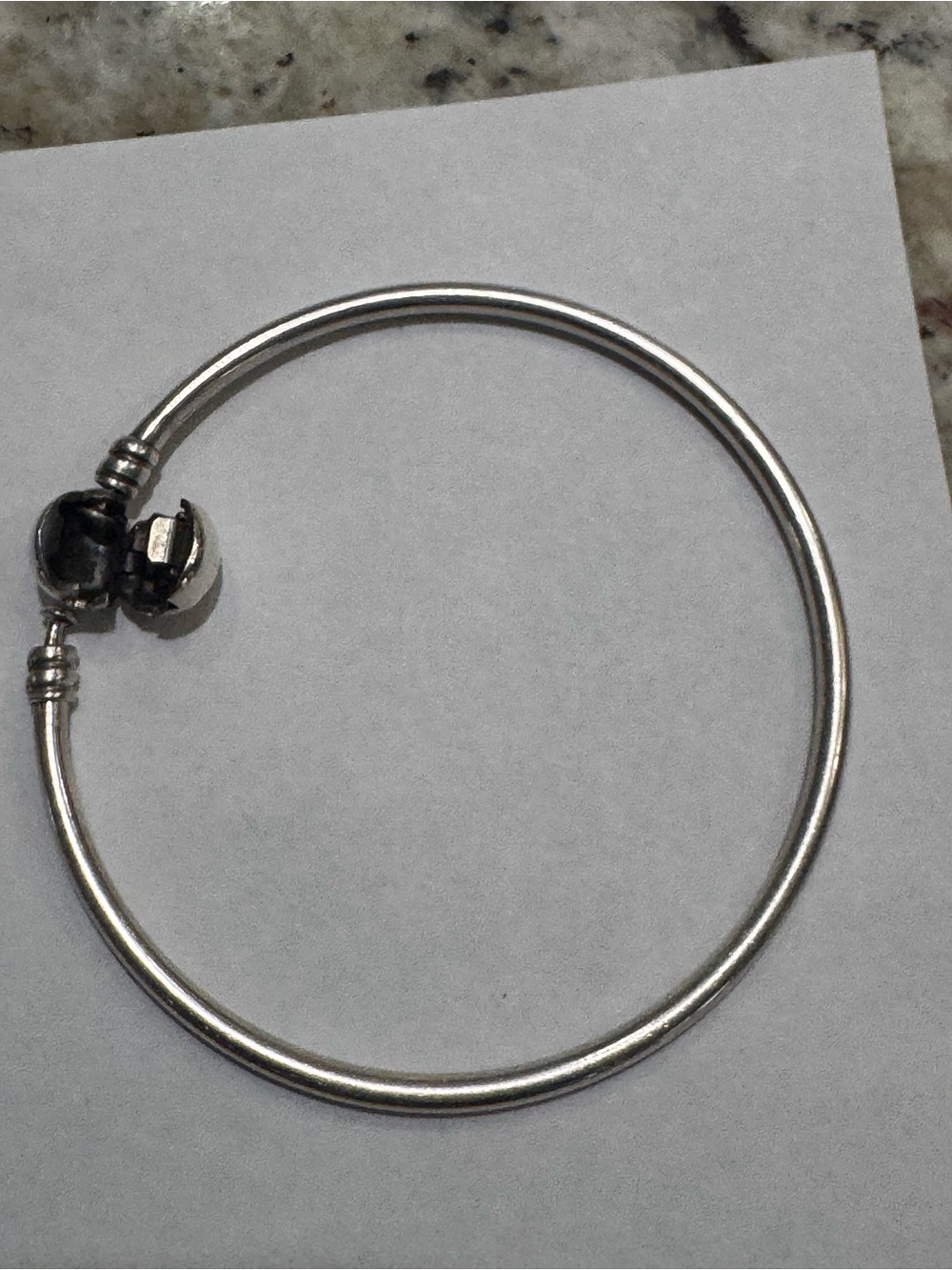 Pandora Silver Tone Hinged Bangle Bracelet